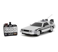 Jada Toys - Back to The Future RC Auto, Time Machine, veicolo telecomandato con funzione turbo e luce, fino a 10 km/h, ricarica USB, 28 cm, per bambini dai 6 anni in su