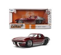 Jada Toys Bigtime Muscle 1:24 1963 Chevy Corvette Die-cast Car - Opening Doors,
