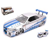 Jada Toys BRIAN'S NISSAN SKYLINE GT-R 2002 FAST & FURIOUS SILVER/BLUE 1:24