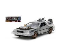 JADA TOYS DE LOREAN "BACK TO THE FUTURE III" RAILROAD WHEELS W/LIGHTS TRY ME 1:2
