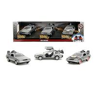 Jada TOYS DMC De Lorean Time Machine 3-Pack - Back to The Futur, 1/32