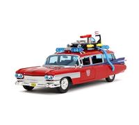 Jada Toys Ghostbusters Ecto-1 Mashup con grafica Optimus Prime G1 in scala 1:24, esterno dettagliato, autentico mashup da collezione, età 8+, (bianco/rosso)