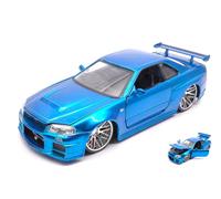JADA TOYS JADA97173 BRIAN S NISSAN SKYLINE GT-R 2002 FAST & FURIOUS METALLIC BLU