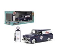 Jada Toys Just Trucks 1:24 1957 Chevy Suburban Chevron Auto In Metallo E Gas...