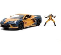Jada Toys Marvel Wolverine X-Men 1:24 2020 Chevy Corvette Auto Die-Cast Con...