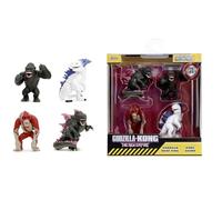 Jada Toys Set di 4 personaggi Godzilla x Kong (Godzilla, King Kong, Shimo, Skar King) - 4 MonsterVerse da collezione in metallo, 6,5 cm, per fan e collezionisti a partire dagli 8 anni, Wave 1