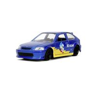 Jada Toys Sonic The Hedgehog Auto Honda Civic Type-R 1997 - Modellino auto in metallo con porte apribili, veicolo giocattolo per fan e bambini a partire da 8 anni