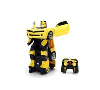 Jada Toys - Transformers RC Bumblebee 1:24 trasformabile, auto radiocomandata 2,4 GHz con funzione Turbo, si trasforma da veicolo a robot