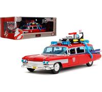 Jada Toys Transformers X Ghostbusters ECTO-1 Die-Cast Metallo in scala 1:24, rosso/bianco