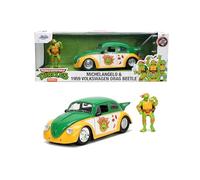 MODELLINO AUTO STATICO VOLKSWAGEN BEETLE 1962 MICHELANGELO NINJA TURTLES 1/24