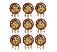 Jadai - Forcina per capelli placcata oro dell'India meridionale, gioiello antico per capelli Choti Jadai Billai, spilla per capelli con gancio, gioiello da sposa (Deign 04, rosso verde)