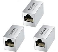 Jadaol Accoppiatore RJ45 schermato 10 Gbps, contatti placcati oro, prolunga Ethernet in linea in lega di alluminio, adattatore femmina a femmina supportato PoE per cavi Cat8/Cat7/Cat6a/Cat6