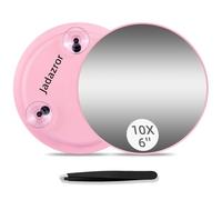 JADAZROR Specchio ingranditore 10X con 3 ventose - Specchio per trucco da 15cm con ingrandimento 10X, Specchio per trucco ingranditore e kit pinzette, Specchio ingrandito portatile