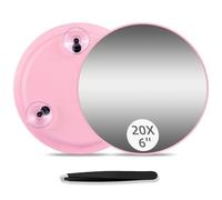 JADAZROR Specchio ingranditore 20X con 3 ventose - Specchio per trucco da 15cm con ingrandimento 20X, Specchio per trucco ingranditore e kit pinzette, Specchio ingrandito portatile