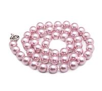 Jade Angel Luster Viola 10 mm Collana con Perle di Conchiglia 22 pollici