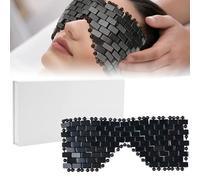 Jade Eye Mask, Jade Stones Maschera per gli Occhi per Dormire per il Viso, Affaticamento degli Occhi Strumento per il Massaggio per la Cura della Pelle Rimuovere le Rughe, Maschera per gli Occhi(Nero)