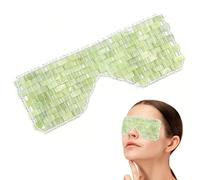 Jade Eye Mask - Maschera rinfrescante per occhi con pietra di giada naturale, riutilizzabile, per occhi gonfi e occhiaie, maschera da ghiaccio per mal di testa ed emicrania