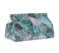 Jade Grey Marble Texture Tissue Box Cover rettangolare moderno PU pelle portatovaglioli per bagno, cucina, ufficio, camera da letto
