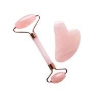 Jade Gua Sha & Rose Quartz - Kit di strumenti per la cura della pelle di alta qualità per estetiste, donne, rughe, sollievo dalla tensione muscolare, massaggio linfatico, rimozione dei punti neri e