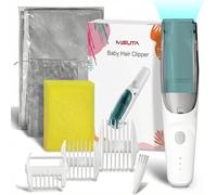 JADE KIT Tagliacapelli per bambini con aspirapolvere, kit con 3 pettini guida, impermeabile, ricaricabile sottovuoto, per neonati