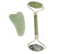 Jade Roller & Gua Sha, set di strumenti per massaggio, massaggio viso ringiovanisce la pelle del viso e del collo, dimagrante, anti invecchiamento, guance più sottili, rafforzamento della pelle, anti
