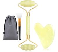 Jade Roller Rullo di Giada e Gua Sha Viso Massaggio, rullo di bellezza viso Natu