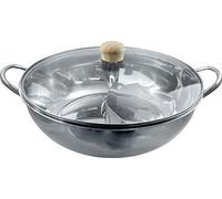 JADE TEMPLE 17105 - Wok in acciaio INOX con coperchio in vetro, diametro: 34 cm