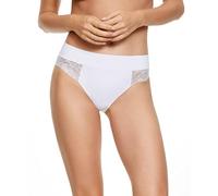 JADEA 18 Pezzi Slip Donna 8013 Cotone Elasticizzato con Delicato Ricamo Semitrasparente. Bianco 4/M