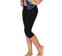 JADEA 2 Leggings Bambina e Ragazza Capri 285 cotone Elasticizzato, Nero 5-6 anni