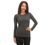 JADEA 2 Maglie Girocollo Donna 4055 Manica Lunga in Cotone Elasticizzato, Grigio, M