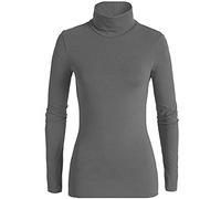 JADEA 2 Maglie Girocollo Donna 4267 Manica Lunga in Cotone Elasticizzato, Grigio, M