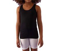 JADEA 283-3 Pezzi - Canotta Bambina Spalla Larga in Cotone Elasticizzato e Traspirante - Comfort Perfetto per Giornate Calde e attività Quotidiane, Nero 13-14 Anni