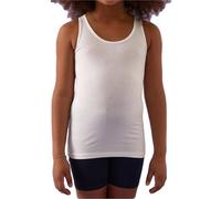 JADEA 283 - Canotta Bambina Spalla Larga in Cotone Elasticizzato e Traspirante - Comfort Perfetto per Giornate Calde e attività Quotidiane, (Bianco, 5/6 Anni)