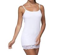JADEA 3 Canotte Donna Spalla Stretta Inserti in Pizzo 4327 in Cotone Elasticizzato