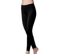 JADEA 3 Pezzi Leggings Pantacollant Donna 4367 Caldo Cotone Felpato. Nero L