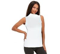 JADEA 3 Pezzi Maglia Lupetto Donna 4058 Smanicato in Cotone Elasticizzato, Bianco, M