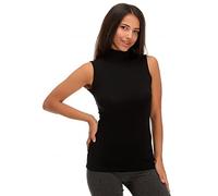 JADEA 3 Pezzi Maglia Lupetto Donna 4058 Smanicato in Cotone Elasticizzato, Nero, M