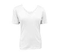 Jadea T-shirt donna Art. 9202 3 pezzi mezza manica macramé caldo cotone interlock Bianco