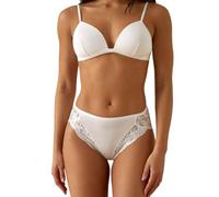 JADEA 530 - 12 Paia di Slip Donna in Cotone Modal con Bordo Smerlato ed Elegante Pizzo Anteriore e Posteriore - Intimo Confortevole, Morbido e Raffinato, Bianco, TG 6