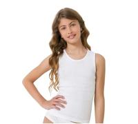 JADEA 6 Canottiere Bambina Spalla Larga Cotone 307 (Bianco, 11/12 Anni)