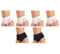 JADEA 6 Culotte Microfibra con Pizzo Anteriore 4 Bianche 2 Nere Art.1031 Slip Contenitivo