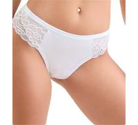 JADEA 6 Pezzi Brasiliana Slip Donna Cotone Modal e Pizzo 516. Bianco 3/S