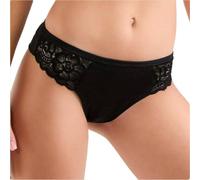 JADEA 6 Pezzi Brasiliana Slip Donna Cotone Modal e Pizzo 516. Nero 5/L