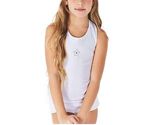 JADEA 6 Pezzi Canotte Bambina Spalla Larga 350 in Caldo Cotone, BIANCO 9-10 anni