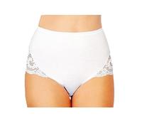 JADEA 6 PEZZI CULOTTA PIZZO 07 SLIP MUTANDA DONNA INTIMO VITA ALTA AARTU07 Colori Bianco Taglia 9