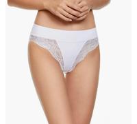 JADEA 6 Pezzi Slip Donna 8012 Cotone Elasticizzato con Delicato Ricamo Semitrasparente. Nero 3/S
