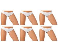 JADEA 6 Slip Donna Brasiliano in Cotone Modal - Brasiliana Morbida e Confortevole, Bordi in Tessuto Senza Segni (Bianco,S)