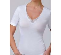 JADEA 9002 Maglia intima donna mezza manica 100% cotone mercerizzato con macramè