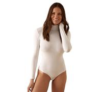 JADEA Body Donna 4153 Manica Lunga Lupetto - Cotone Elasticizzato, Caldo, Elegante e Versatile per Autunno Inverno, Bianco, L