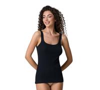 JADEA Canotta Donna Jessica a Costine con Spalla Larga - 100% Cotone Morbido e Traspirante, Vestibilità Aderente e Confortevole - Ideale per Estate e Look Casual, Nero, M